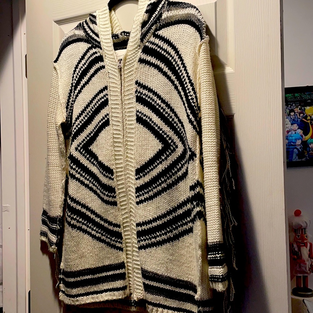 Vintage Havana fringed hooded sweater